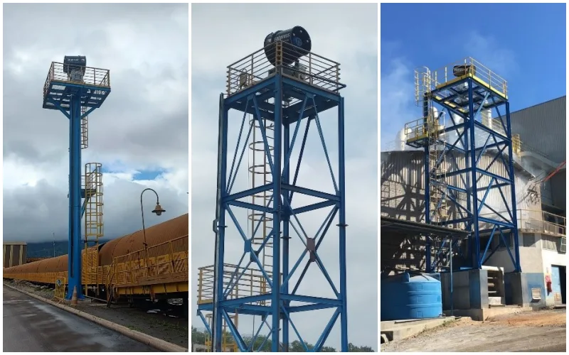 Canhão de névoa Suppress instalado sobre torre metálica